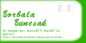 borbala buncsak business card